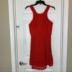 Chelsea28 Red Crochet Dress Size Medium